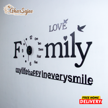 We are Family Clock with White Dial