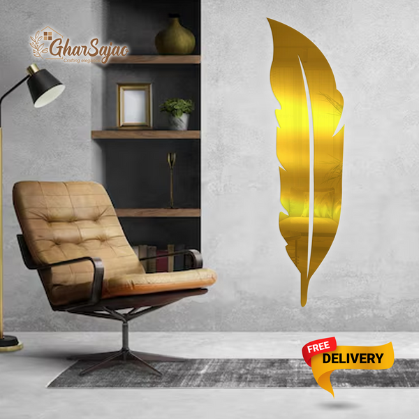 Golden Acrylic Leaf Mirror